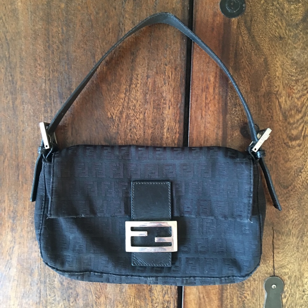 Black fendi zucchino jacquard bag